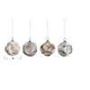 Storied Home Round Handmade Recycled Paper Ornaments with Patterns and Glitter in Kraft Box, White, Gold and Silver Color, Set of 4 - 3 of 4