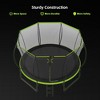 Whisen 14FT Kids' Trampoline, New Design with Arc Composite Pole, Safety Enclosure, Ladder & 8 Wind Stakes - Green - 2 of 4