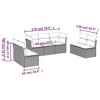 vidaXL 7 Piece Patio Sofa Set with Cushions - Brown and Cream Without Table - 3 of 4