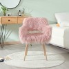 Airsurfer Faux Fur Upholstered Makeup Chair, Modern Side Dining Chair with Sturdy Metal Legs, Cozy and Stylish Seating - 2 of 4