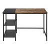 HomeRoots 43" Brown and Black Wood and Metal H-Shape Computer Desk - 4 of 4