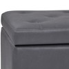 NicBex 47.6" Storage Bench Rectangle Ottoman with Storage Faux Leather Fabric Button-tufted Bench for Bedroom, Entryway, Gray - 2 of 4