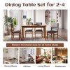 Set of 4 Upholstered Dining Chairs Wooden Kitchen Chairs Farmhouse Dining Room Chair, Mid Century Modern, Brown+Gray-ModernLuxe - 4 of 4