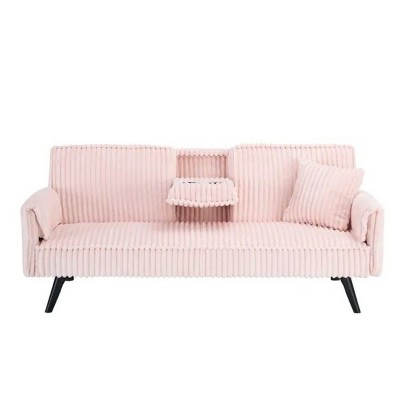 72'' Minimalist style, straight-line corduroy sofa suitable for sitting and lying in the living room and bedroom