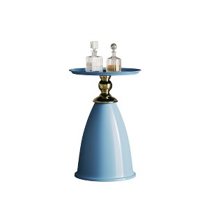 Vynxaria Luxury Iron End Table ¨C Minimalist Round Side Table for Small Spaces - 1 of 2