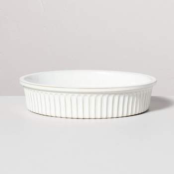 10.5" Fluted Stoneware Pie Dish Cream - Hearth & Hand™ with Magnolia