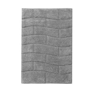 Knightsbridge Stylish And Comfortable All Season Traditional New Tile Design Cotton Bath Rug 20" X 30" Silver - 1 of 4