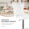White two sets of velvet bar stools, swivel bar height stools, adjustable bar chairs - 3 of 4