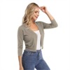 BLUEMING Women’s Cropped Button-Front Cardigan - Textured Knit with 3/4 Sleeves & Elevated Everyday Silhouette - 4 of 4