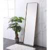 Elegant Lighting Soft corner metal rectangular mirror 18x60 inch in Brass - 3 of 4