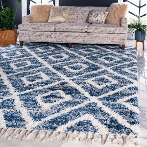 Unique Loom    Hygge Shag Diamond Area Rug - 1 of 4