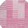 Pink And Blush Striped Washable Indoor Outdoor Area Rug - 4 of 4