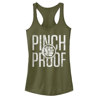 Juniors Womens Marvel St. Patrick's Day Hulk Pinch Smash Racerback Tank Top