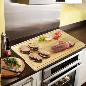 30 x 20 Inch Bamboo Cutting Board for Kitchen, Extra Large Reversible Wood Butcher Board with Juice Groove, Cheese and Charcuterie Serving Tray - 1 of 4