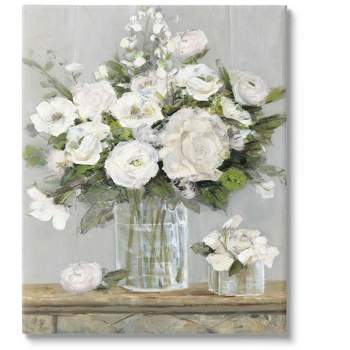 Stupell Industries Glam Rose Bouquet Over Women's Designer Books Wall Art, 10 x 15, White