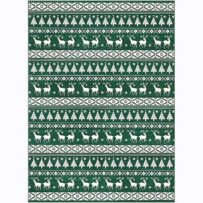 Christmas Rug Washable Rugs, Boho Christmas Tree Snowflake Rug Non-Slip Soft Low Pile Non Shedding Indoor Holiday Decor Carpet for Home Office