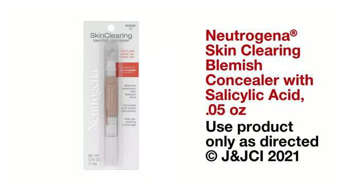 Neutrogena Skin Clearing Blemish Concealer with Salicylic Acid - 0.05oz, 2 of 8, play video
