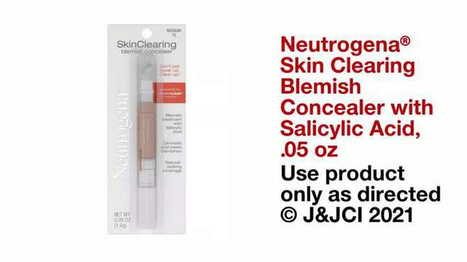 Neutrogena Skin Clearing Blemish Concealer with Salicylic Acid - 0.05oz, 2 of 8, play video