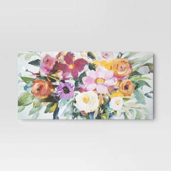 47" x 24" Floral Bunch Unframed Wall Canvas - Threshold™