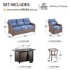 Buenhomino 5 Piece Outdoor Patio Furniture Set with 50000 BTU Propane Fire Pit Table, Deep Seating Wicker Swivel Rocker Chairs Patio Conversation Set - 3 of 4