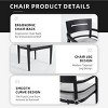 Outdoor Upholstered Dining Chairs Set of 4, Black Aluminum Patio Armchairs with Sunbrella Cushions, Tapered Legs for Patio or Garden - Cuddlewood - 4 of 4