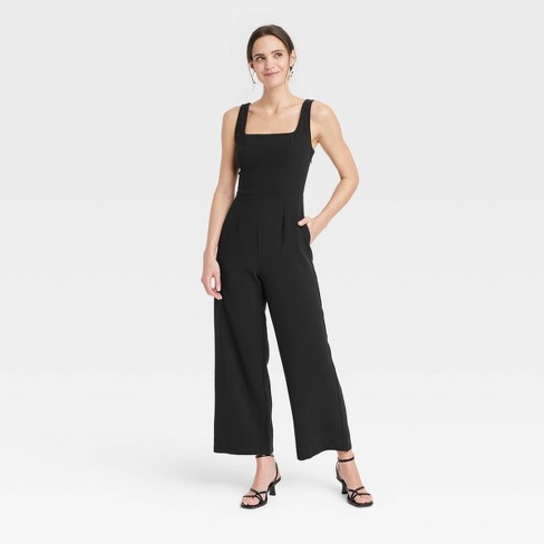 Roma Linen Black Jumpsuit