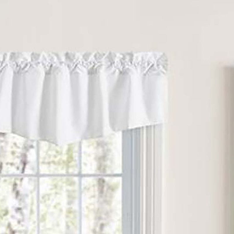 Ellis Classic Tailored Design in a Perma Press Fabric 3" Rod Pocket Lined Tapered Valance 42"x18" White, 3 of 5