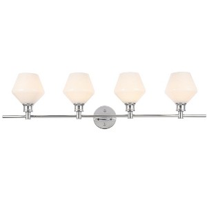 Elegant Lighting Gene 4 light Chrome and Frosted white glass Wall sconce - 1 of 4