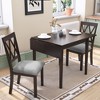 KWPZQEB Fabric Upholstered Dining Chair Set of 2, Accent Diner Chairs with Solid Wood Legs and Padded Seat - 3 of 4