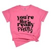 Simply Sage Market You're Like Really Pretty Hearts Garment Dyed Tee - XL - Crunchberry - 2 of 4