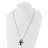 Chisel Stainless Steel Polished Black IP-plated 2 Piece Lord's Prayer Cross on a 24" Necklace - 4 of 4
