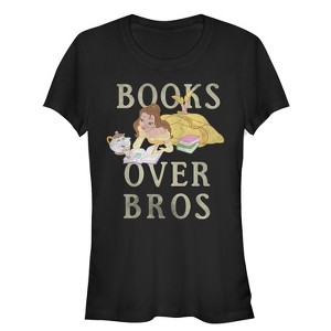 Juniors Womens Beauty and the Beast Books Over Bros T-Shirt - 1 of 3