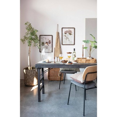 Reclaimed Wood Distressed Blackwashed Folding Console Table