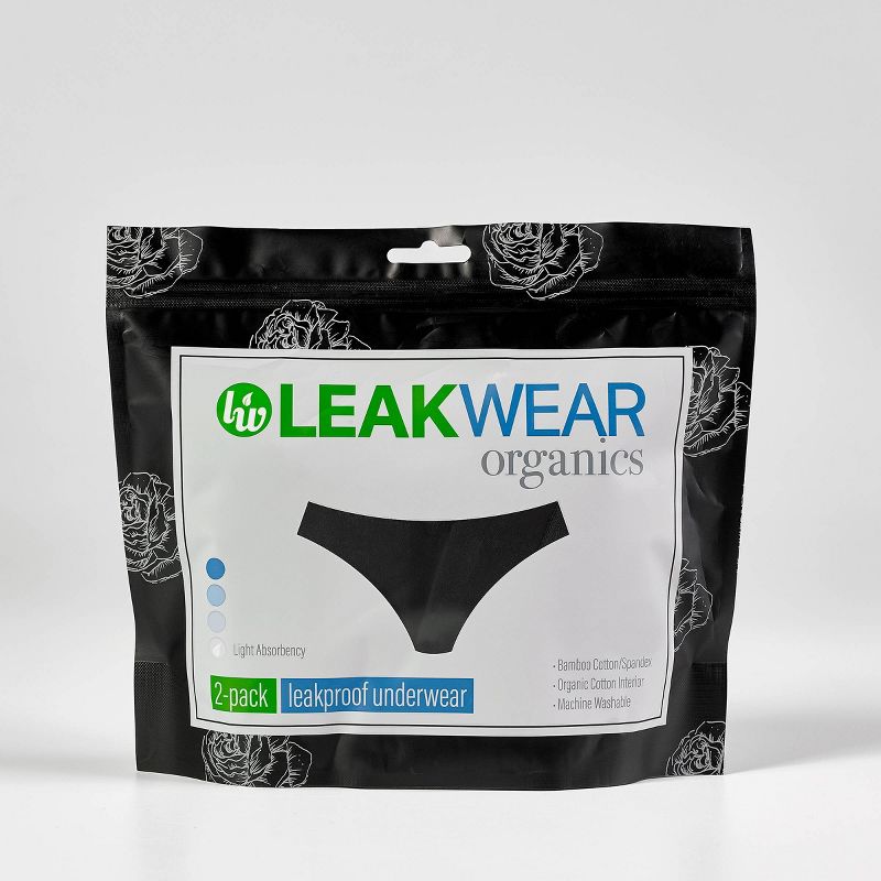 LeakWear Organics Women's Incontinence Underwear - Light Absorbency - 2pk, 4 of 7