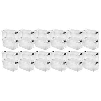 Sterilite 64 Qt Clear Plastic Stackable Storage Bin w/ White Latch Lid, 24  Pack, 24pk - Fry's Food Stores