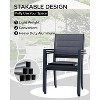 homfan Set of 2 Outdoor Patio Chairs - Aluminum & Textilene Stackable Folding Dining Chairs for Camping, Lawn, Garden & Porch, Deep Gray - 3 of 4