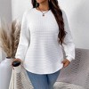 Coolmee Women's Waffle Plus Size Sweatshirts Long Sleeve Fall Fashion Tops Trendy Outfits - 2 of 4