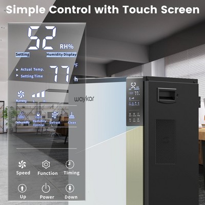 Waykar 190 Pint Black and White Commercial Dehumidifier with Digital Controls