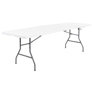 Peakform Multipurpose Banquet Fold-In-Half Table Lightweight Durable Desk with Secure Base for Indoor and Outdoor Events, 8 Foot, White - 1 of 4