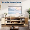 Modern Rattan TV Stand for TVs Up to 70", 61'' Entertainment Center with Cabinet & Open Shelves, Wooden Media Console Table - 3 of 4