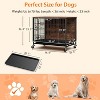 Dog Crate Furniture, 38.6" Wooden Dog Kennel with Wheels & Double Doors, Indoor Dog Crate House for Large Medium Dogs - 2 of 4