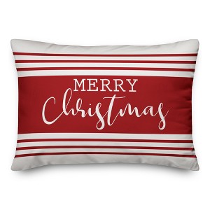 Creative Products Merry Christmas Farmhouse Stripe 14x20 Indoor / Outdoor Pillow - 1 of 3