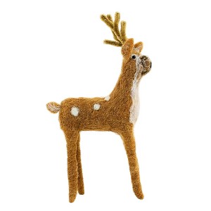 Tag 10.0 Inch Wooly Reindeer Large Antlers Christmas Animal Figurines - 1 of 3