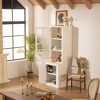 NicBex Modern Freestanding Tall Pantry Cabinet with Glass Door & Lattice Window,Storage Display Cabinets for Hallways,Living Room,Kitchen - 3 of 4