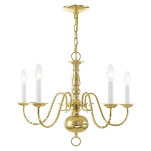 Livex Lighting Williamsburgh 5 - Light Chandelier in  Polished Brass - 1 of 2