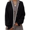 Coolmee Cardigan Sweaters for Women Fashion Oversized V Neck Sweater Knit Work Casual Outfits Clothes with Button - 2 of 3