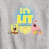 SpongeBob SquarePants It's Lit Hanukkah Graphic Long Sleeve Fleece Sweatshirt - Athletic Heather - 3T - 2 of 4