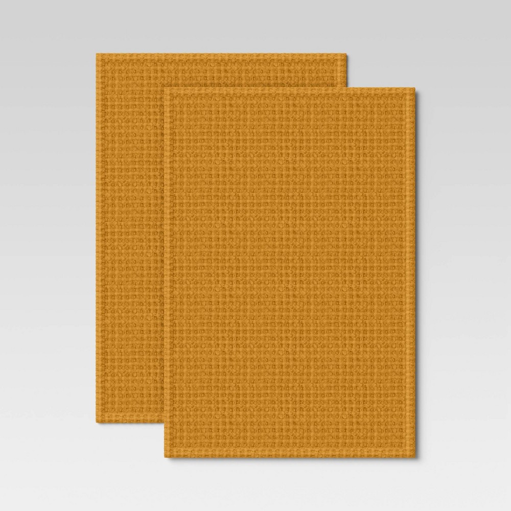 Photos - Towel 2pk Cotton Waffle Kitchen  Yellow - Threshold™