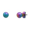 Steeltime Men's 2pc multi ip stainless steel ball studs and black ip stainless steel & simulated black diamond stud earrings - 3 of 4
