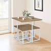 Costway 5pcs Dining Set Compact Dining Table and 4 Stools Metal Frame Nature\Vintage - 2 of 4